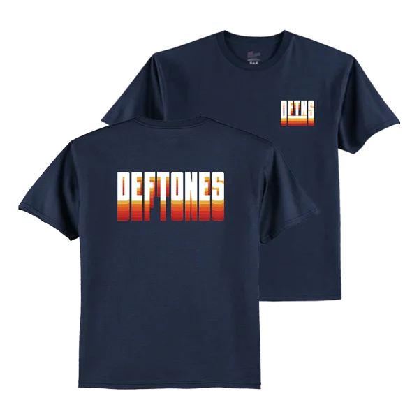 Navy and Orange Colligate Logo T-shirt